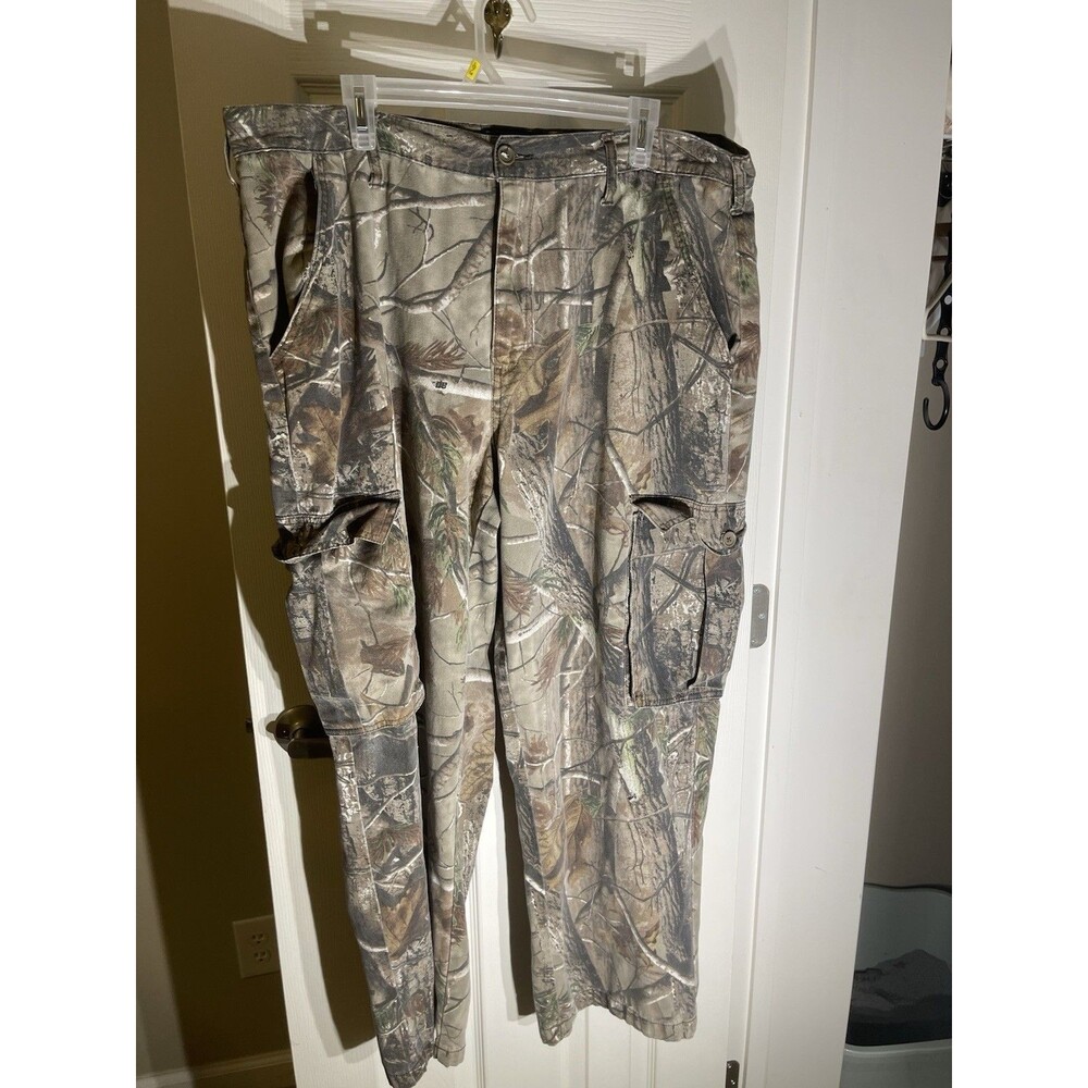 Real tree 40/30 Camo Cargo Hunting Pants Distressed Y2K Outdoors Winter Faded
